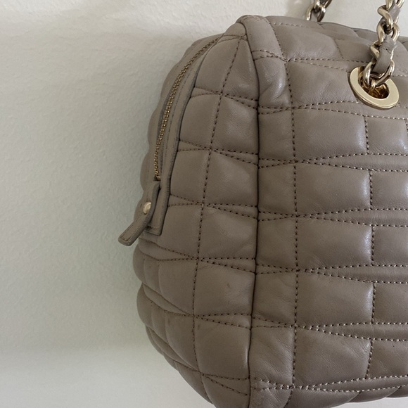 Kate Spade Boston Bag Quilted Tan Lambskin Leather Satchel - Picture 3 of 8